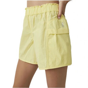 Free People FP Movement In The Wild Shorts butter Yellow pockets workout elastic